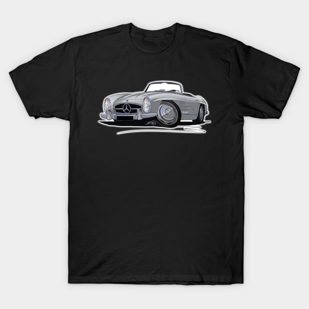 Mercedes 300SL Convertible Silver T-Shirt by y30man5